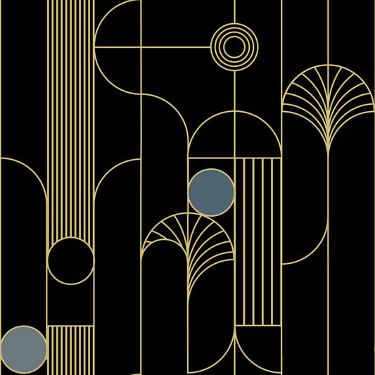 Golden Arcadia Harmony Deco Wallpaper⁠