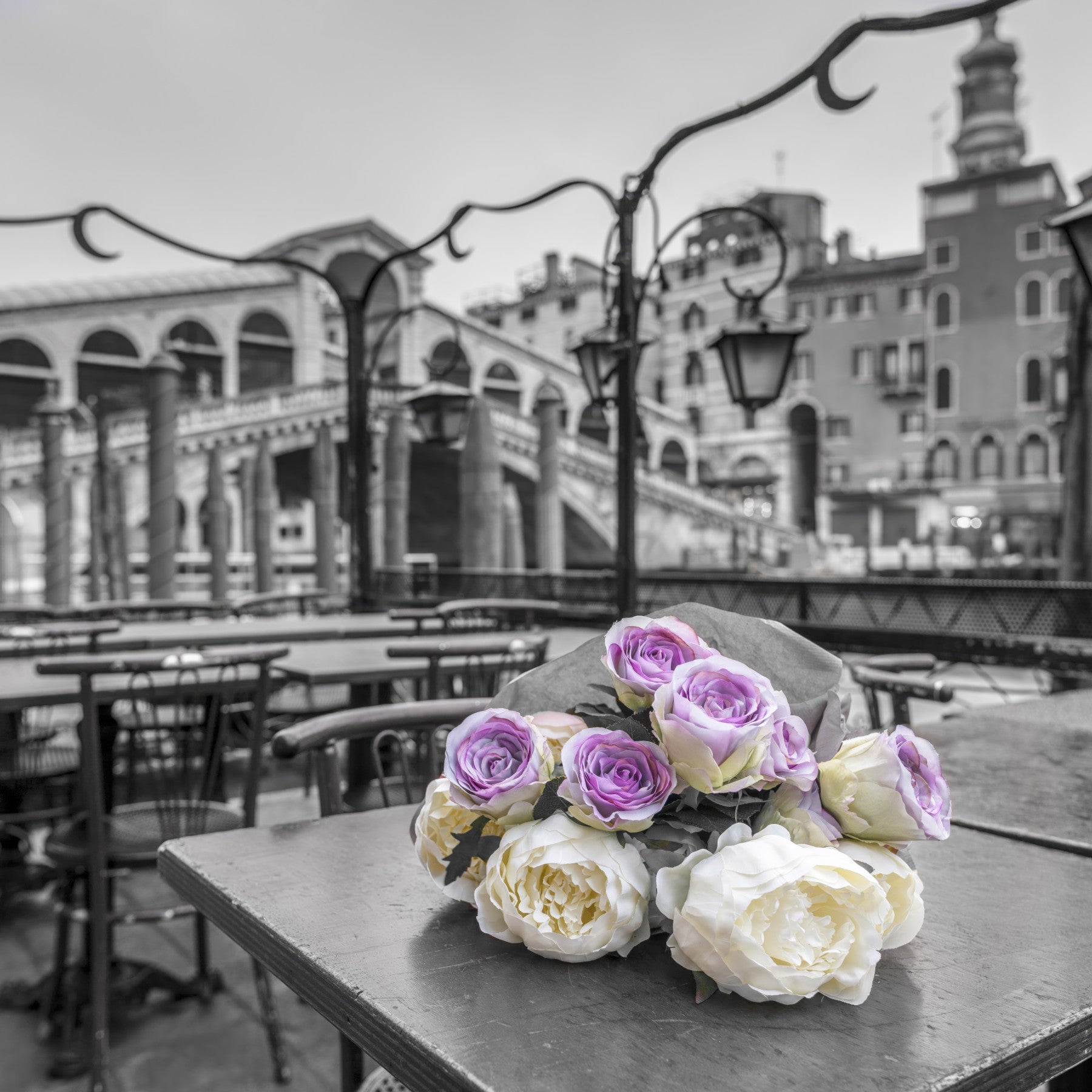 Venetian Blooms Wall Mural in your room — zoomed
