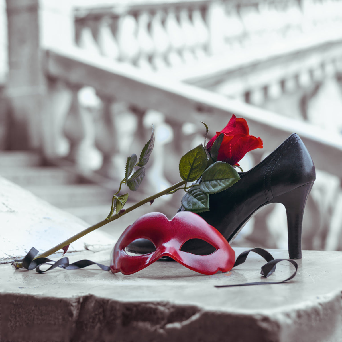 Masquerade Romance Wall Mural in your room — zoomed