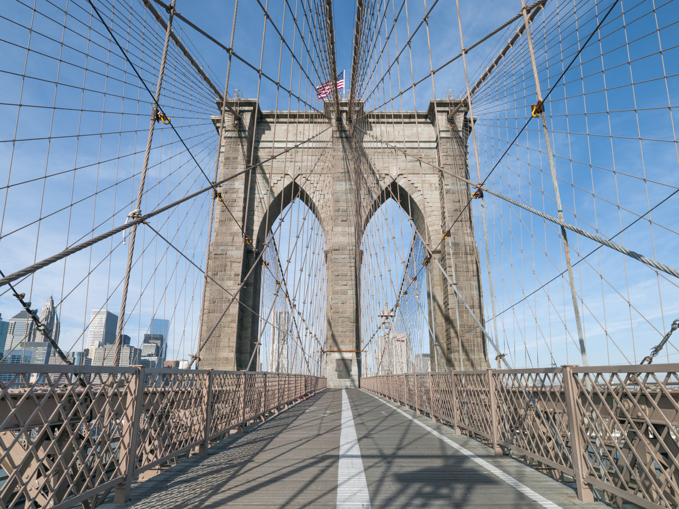 Strolling Across the Brooklyn Bridge Wall Mural