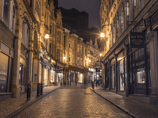 Cobblestone Street Nights Wall Mural