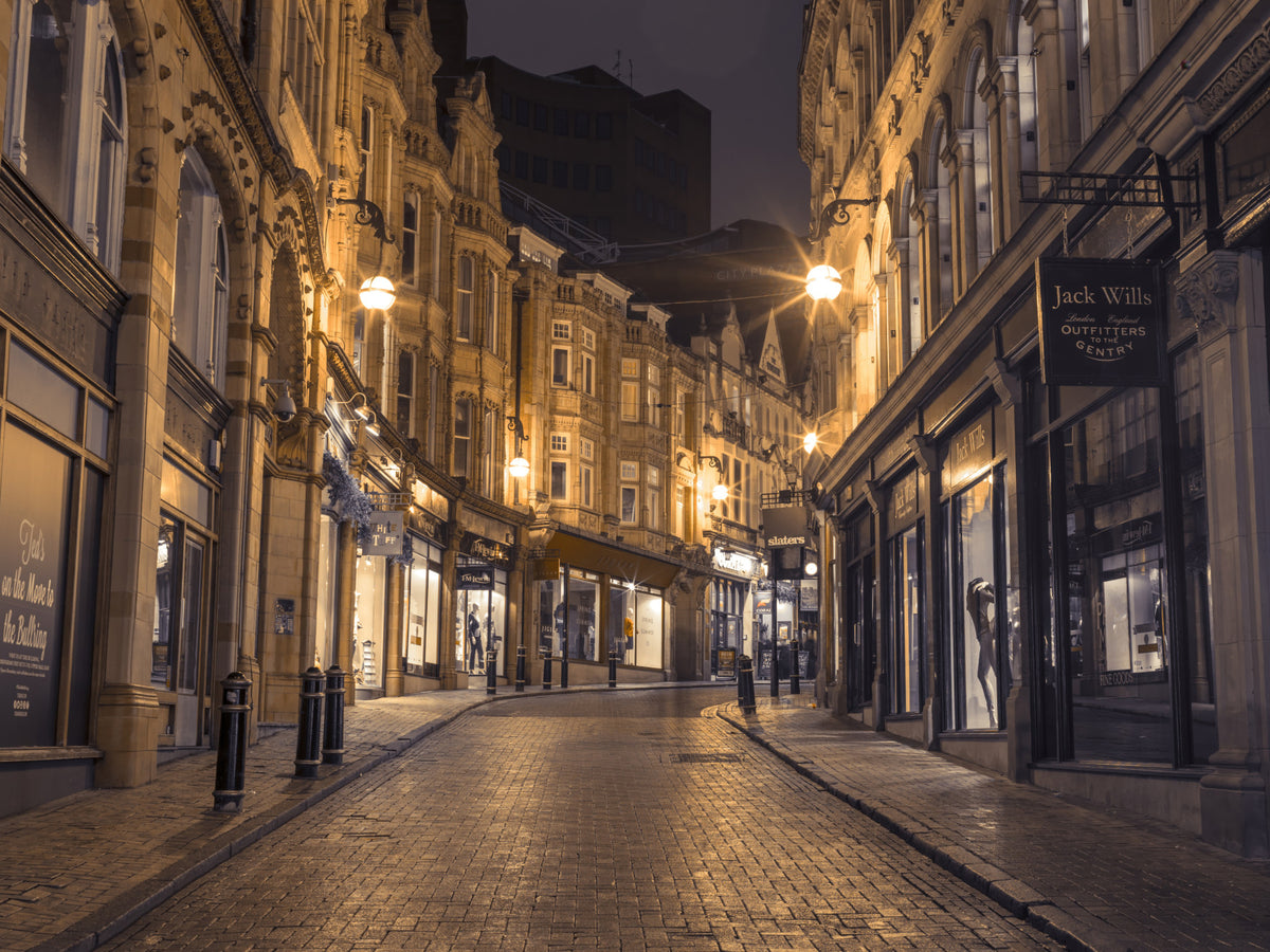 Cobblestone Street Nights Wall Mural in your room