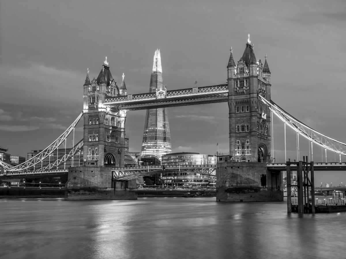 Tower Bridge and the Shard Wall Mural in your room — zoomed