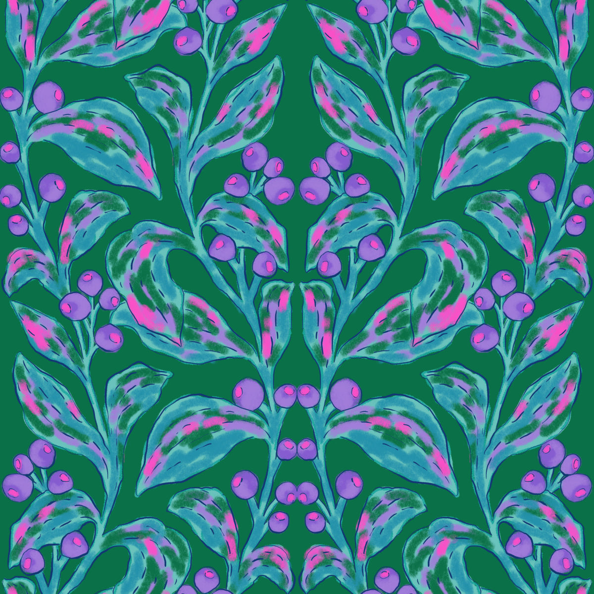 Berry Branch Symphony Wallpaper‚Å† in your room — zoomed