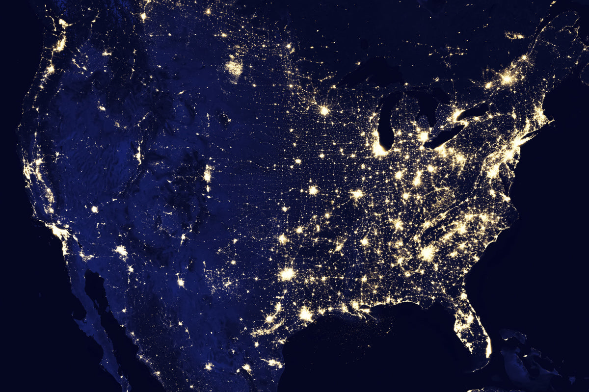 City Lights USA Wall Mural in your room