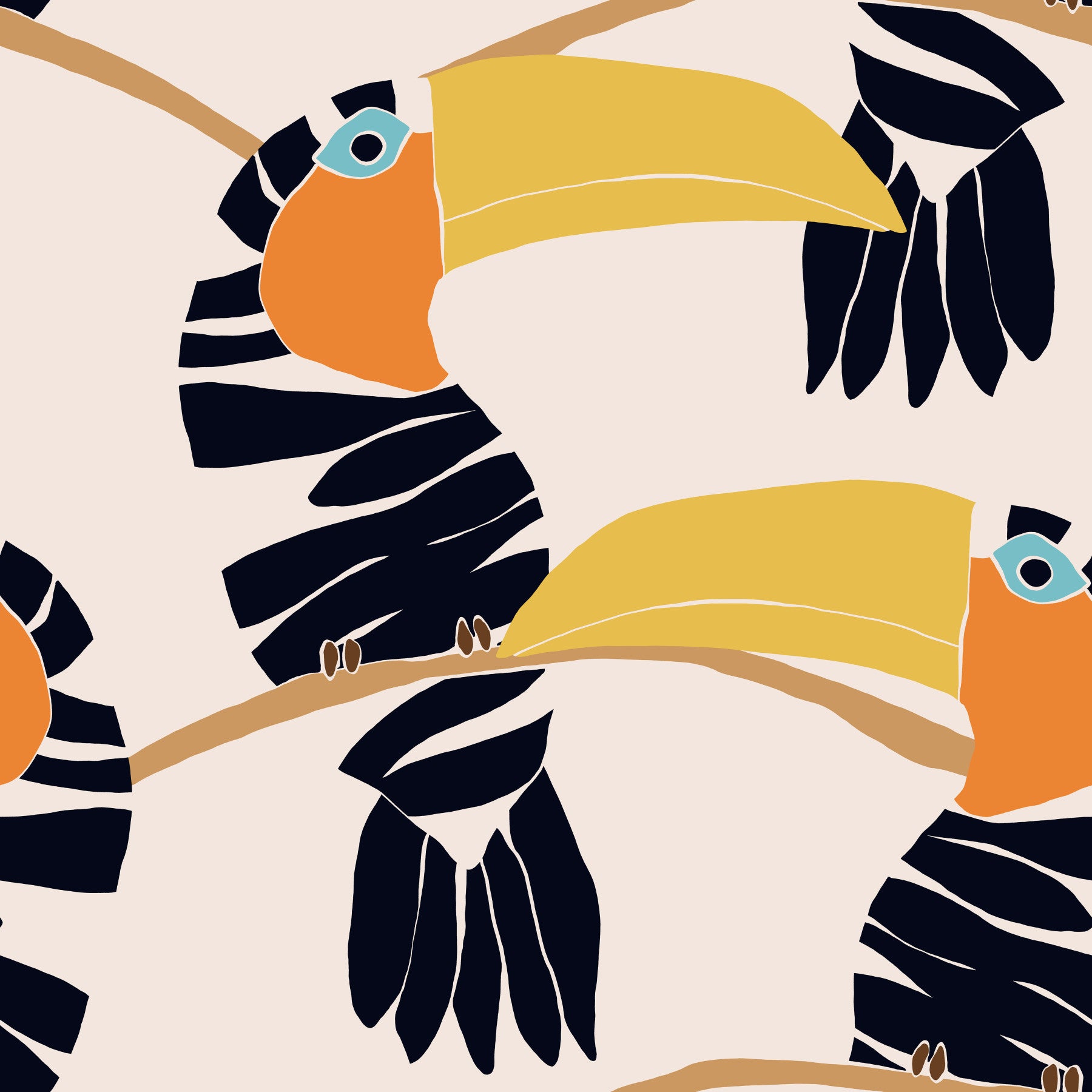 Toucans on Parade Wallpaper⁠ in your room — zoomed