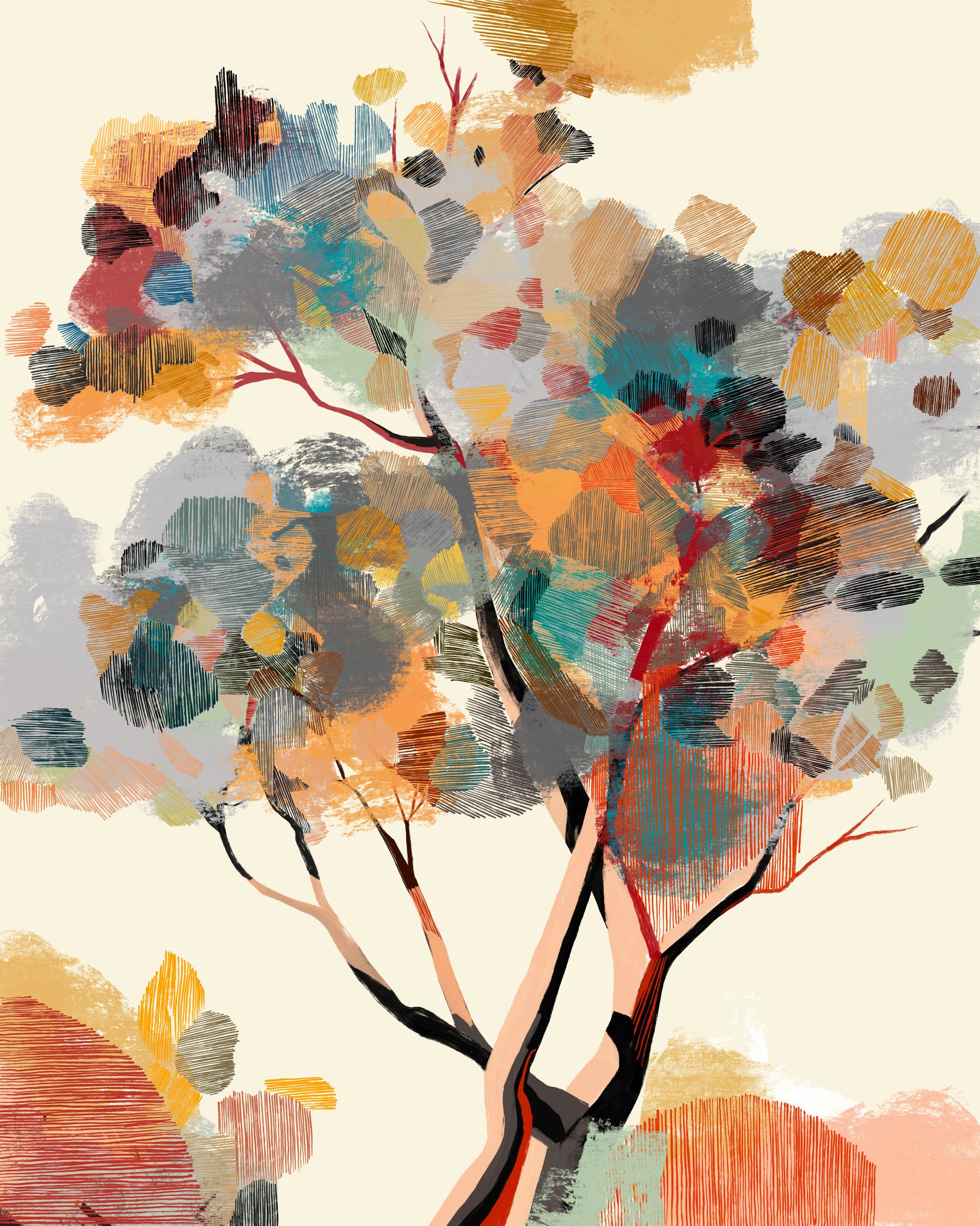 Wandbild „Herbstbaum“