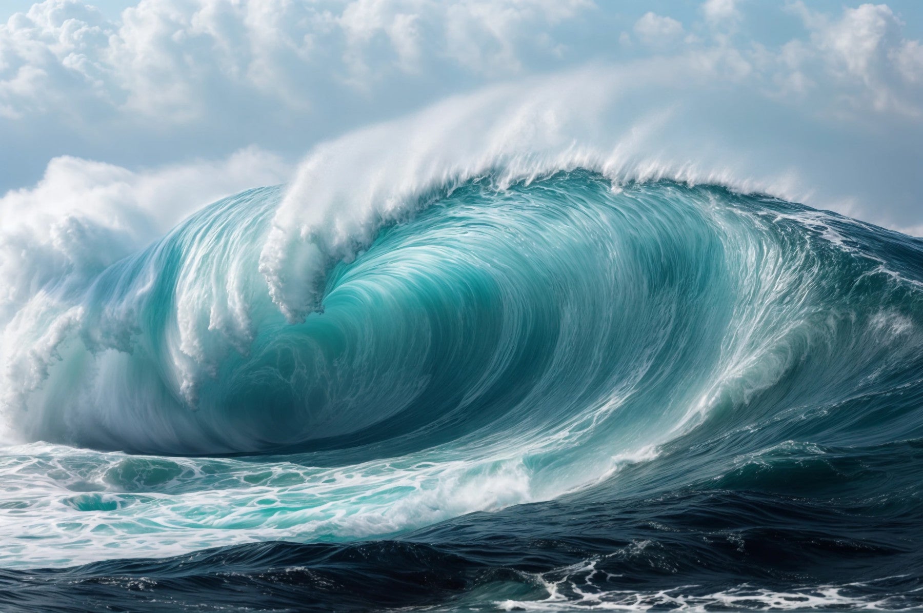Turquoise Surge Wall Mural in your room — zoomed