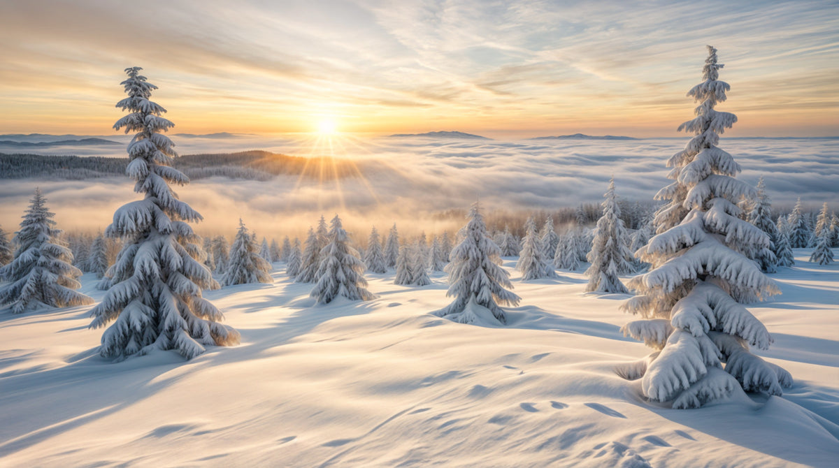 Wandbild „Goldener Winterwald“ in your room