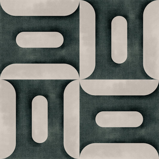 Modern Textured Geometries Vintage Denim Wallpaper⁠