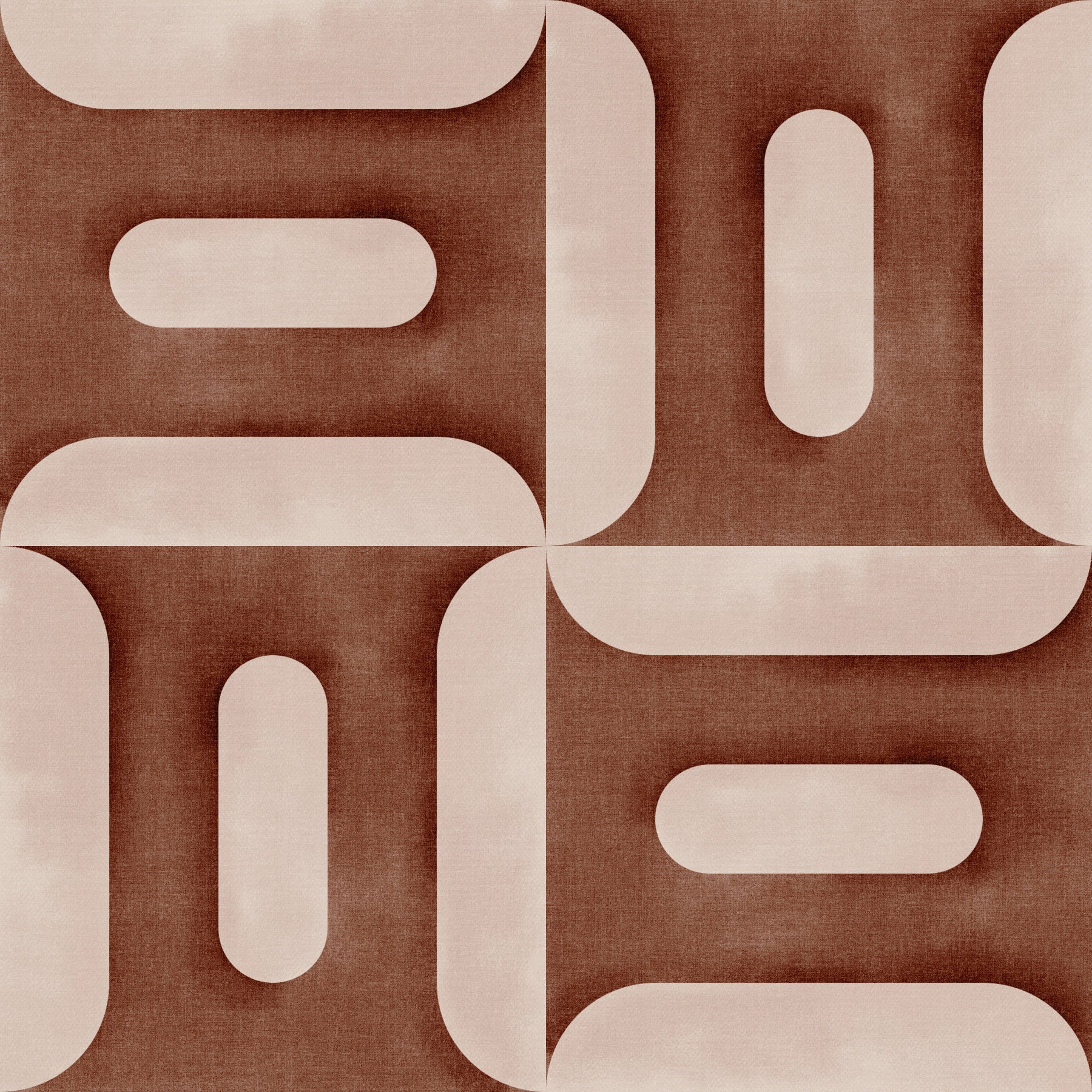Moderne, strukturierte Kupfertapete mit geometrischen Geometrien