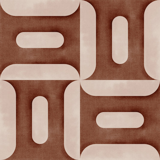 Modern Textured Geometries Copper Wallpaper⁠