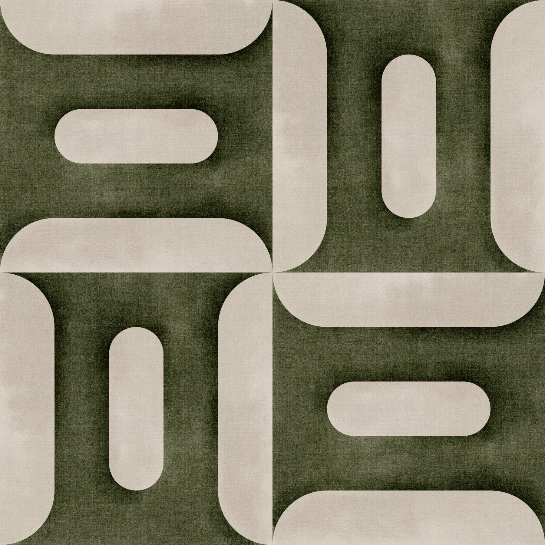 Modern Textured Geometries Olive Wallpaper⁠
