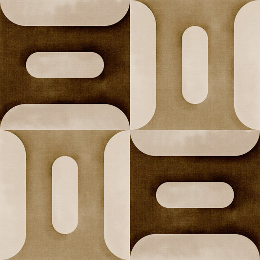 Modern Textured Geometries Earthy Wallpaper⁠