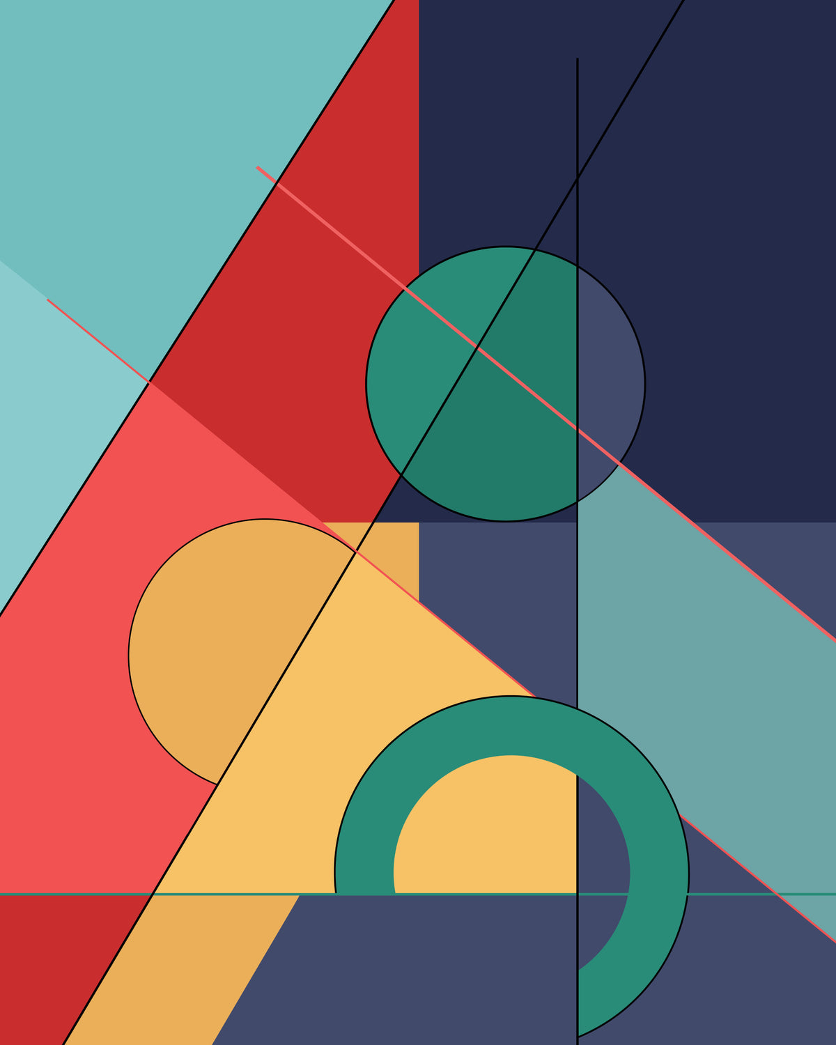 Mural de pared Bauhaus audaz in your room