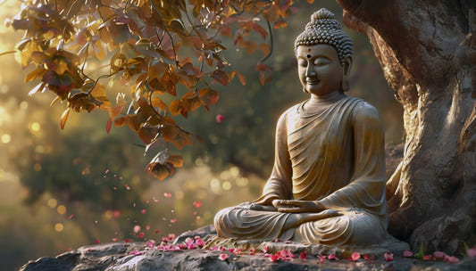 Zenträdgård Buddha väggmålning