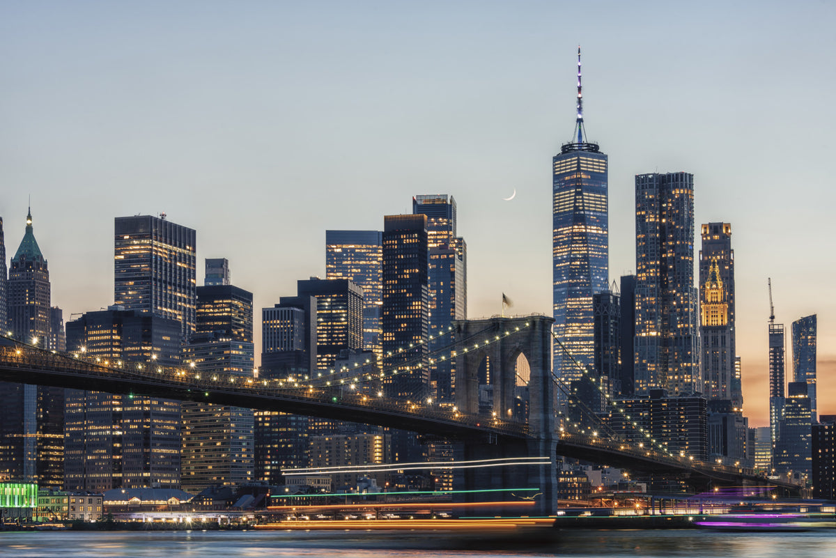 Wandgemälde: Skyline von New York in der Abenddämmerung