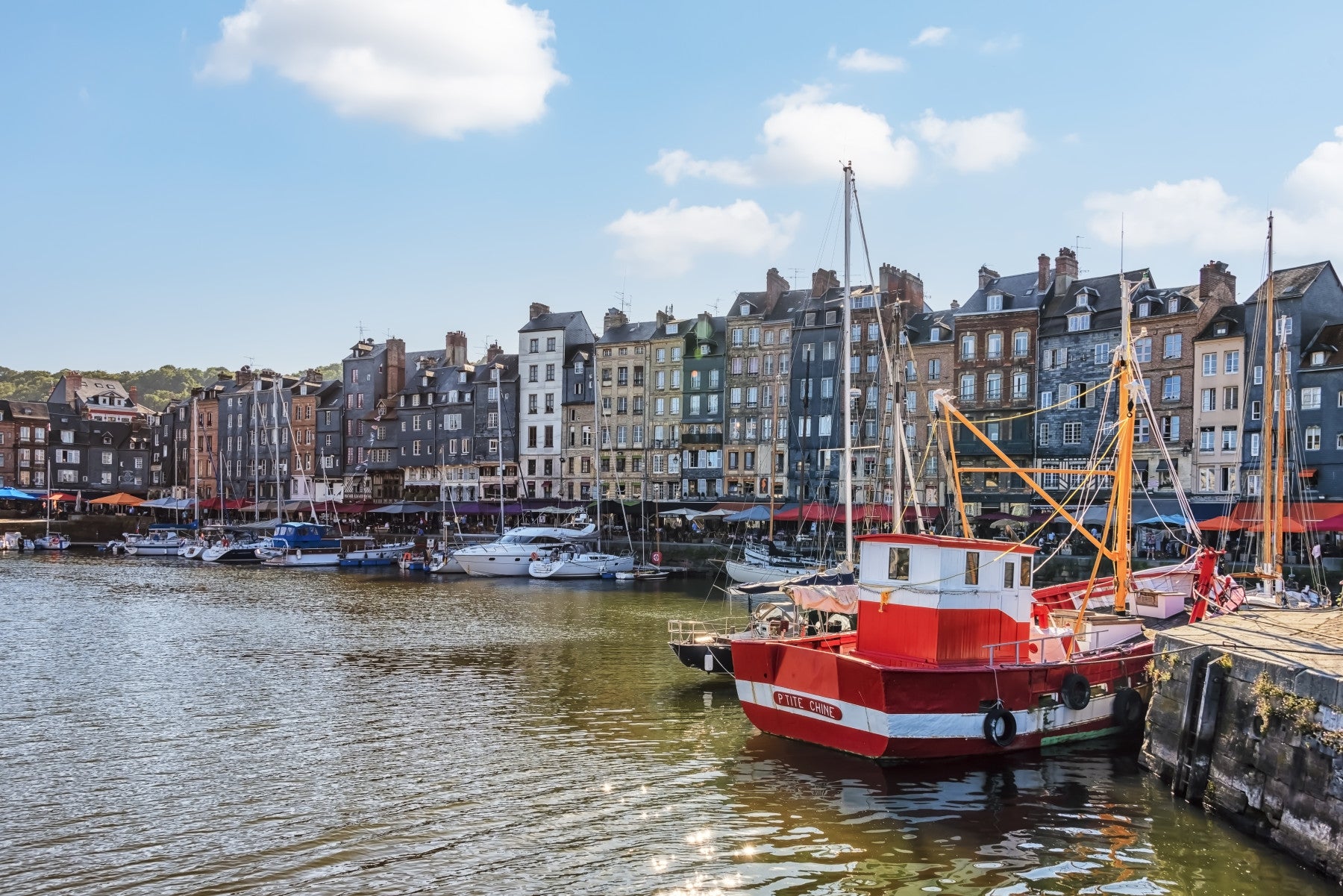Fotomural vinílico de parede charme do porto de Honfleur