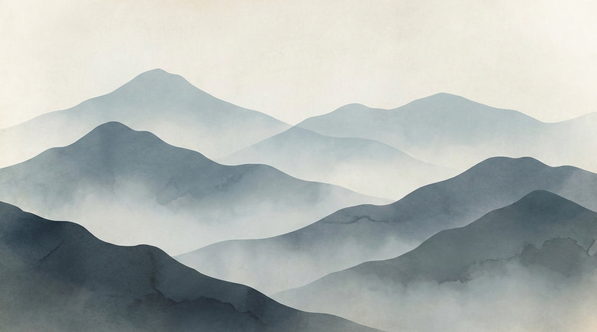Mural de parede Misty Mountain Haze in your room — zoomed