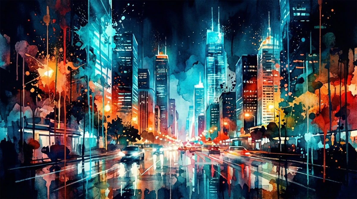 Urban Watercolor Wall Mural in your room