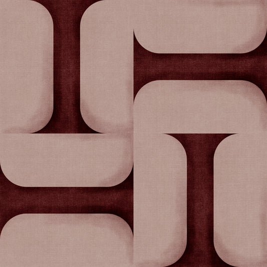 Modern Textured Tiles Wine Wallpaper⁠
