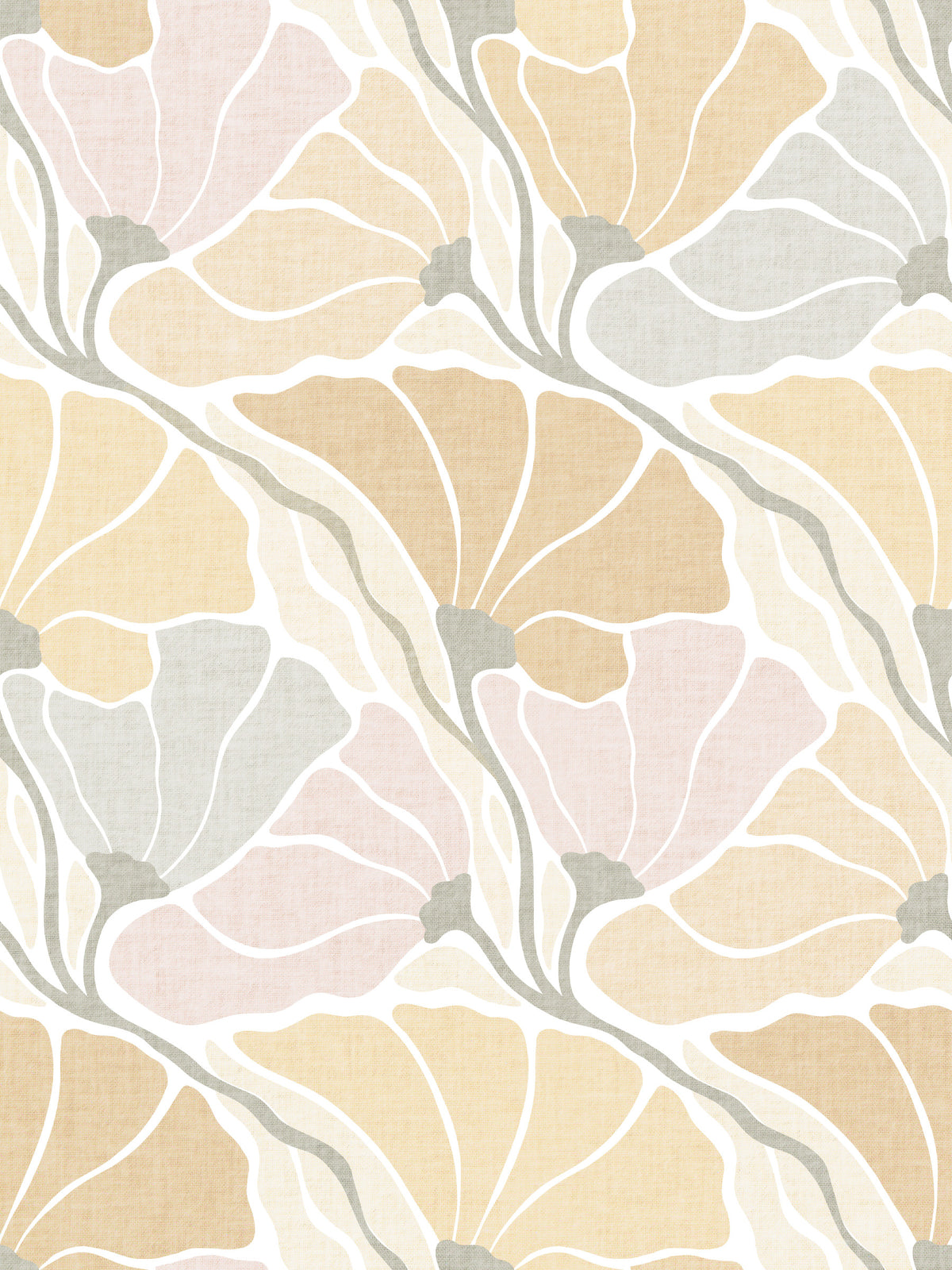 Art Nouveau Botanica Fan Flow - Jordfarvet tapet in your room — zoomed