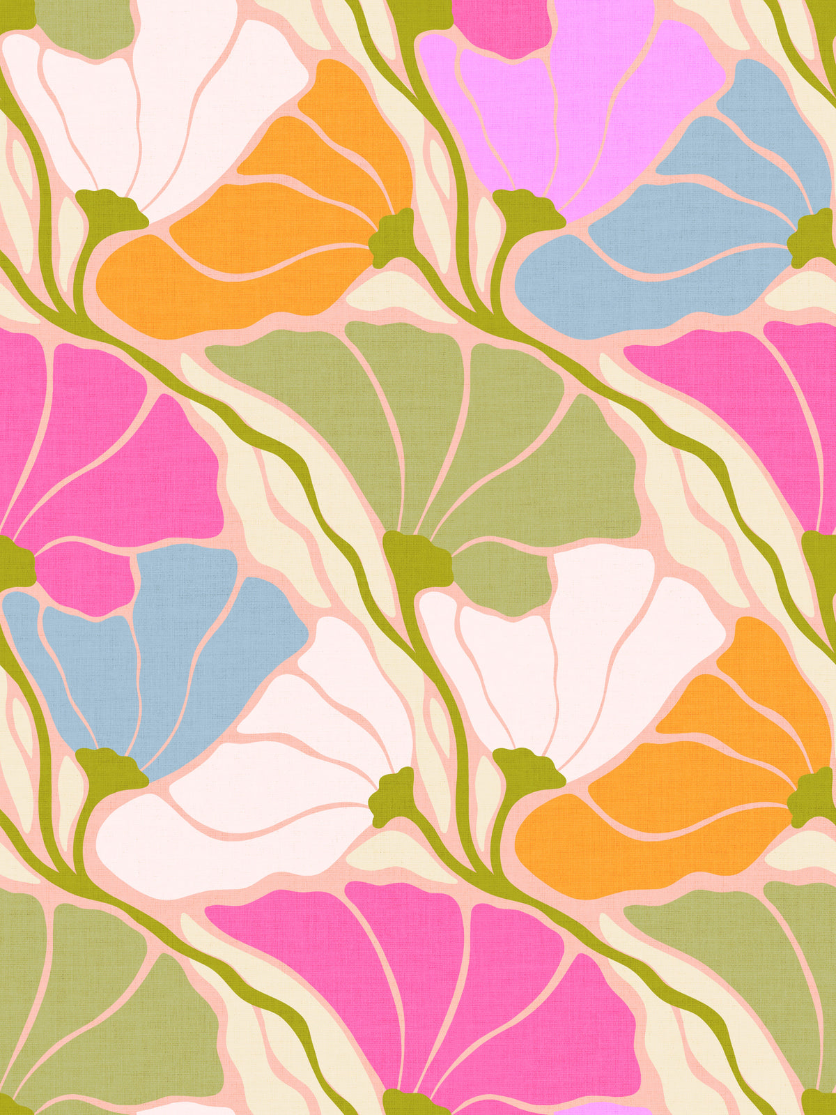 Fan Flow de Art Nouveau Botanica - Fondo de pantalla Bloom Burst⁠ in your room — zoomed