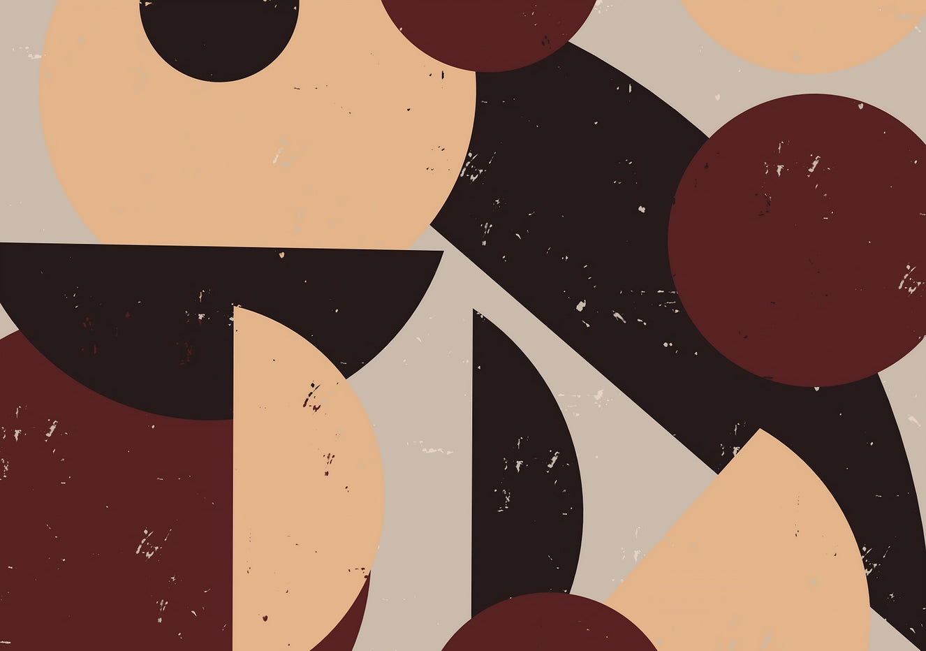Bold Retro Earthy-toned  Wall Mural