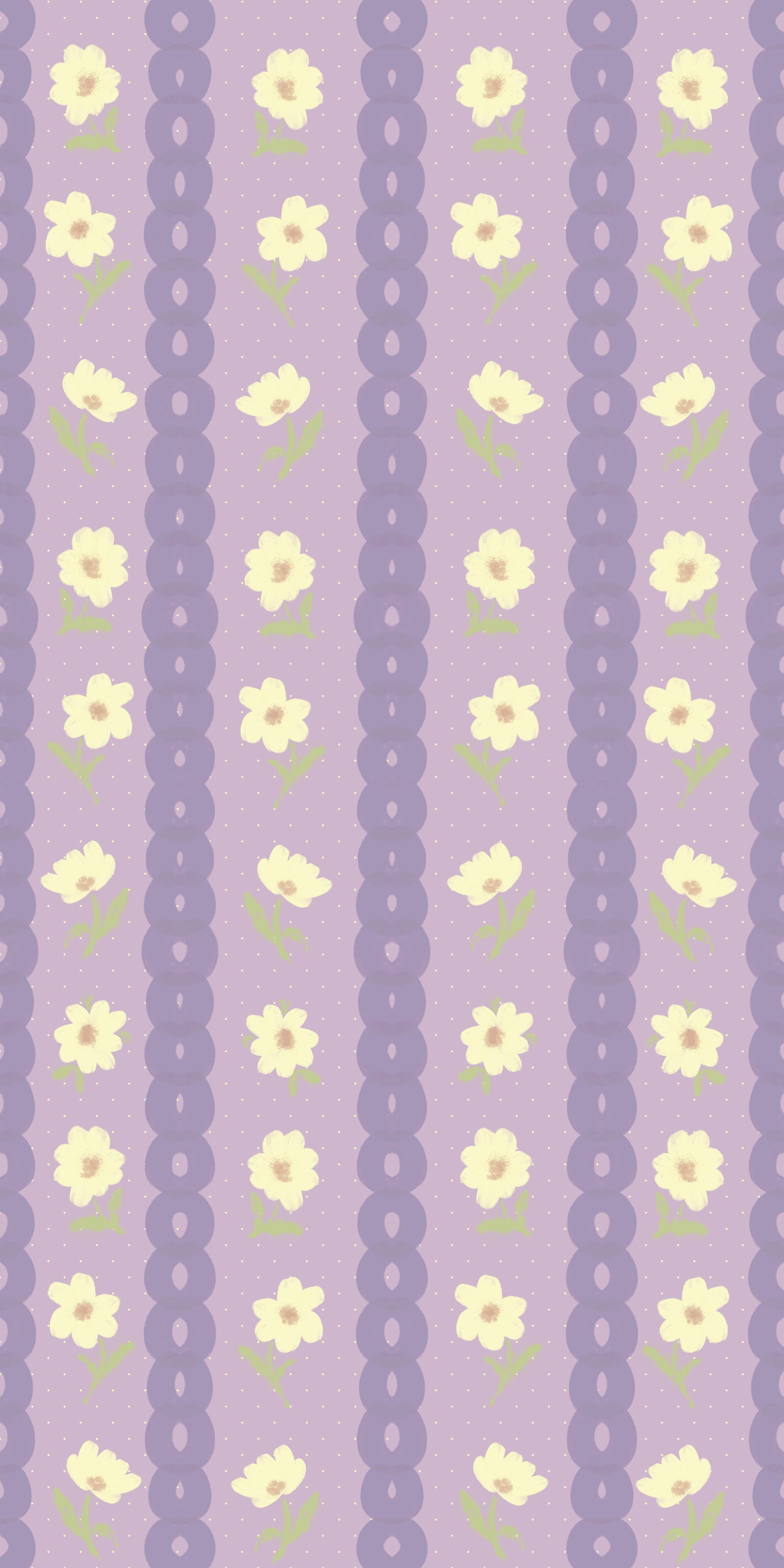 Carta da parati a righe floreali color lavanda in your room