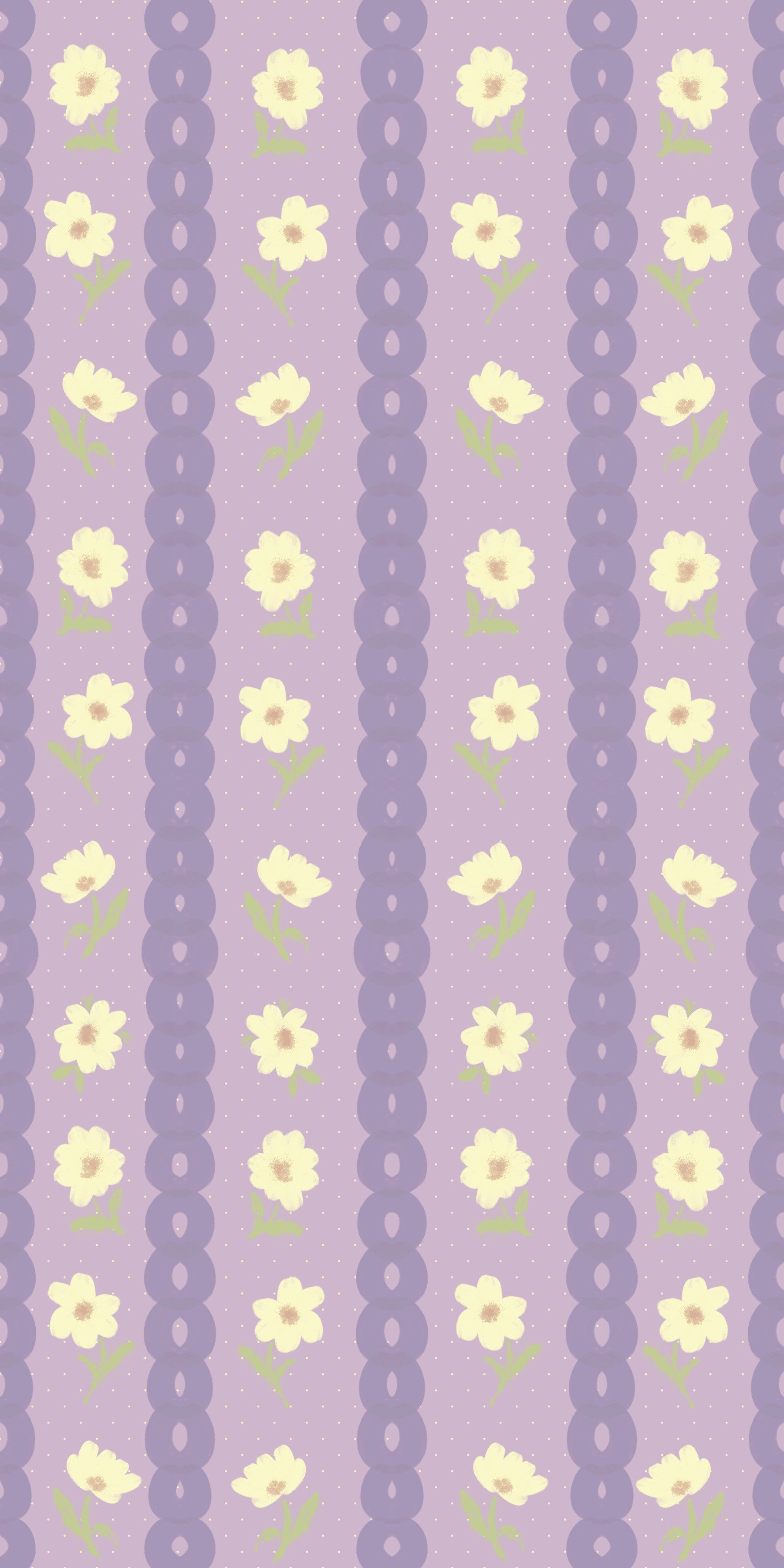 Tapete mit floralen Lavendelstreifen