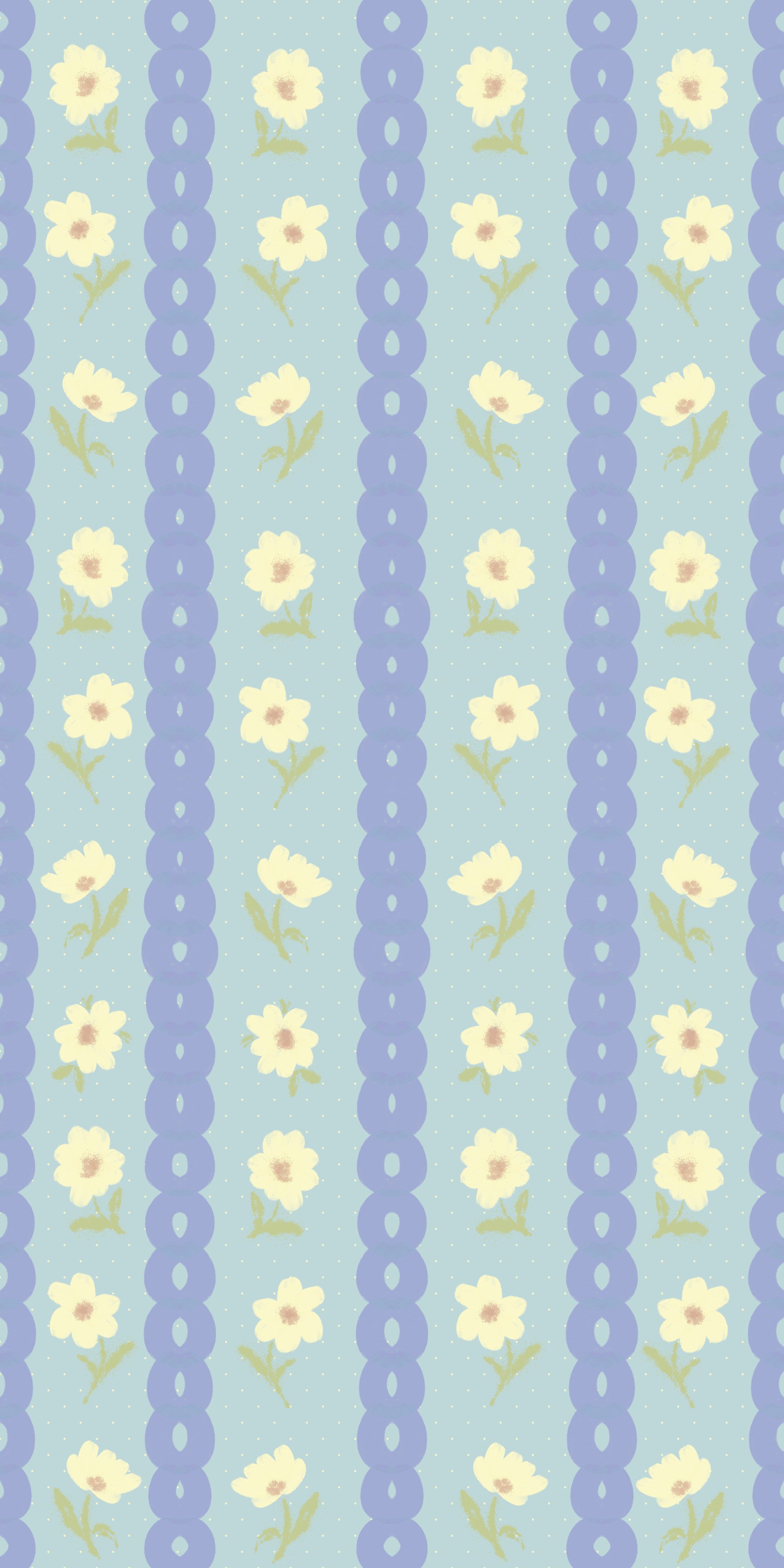 Blå Bloom Stripes-tapet