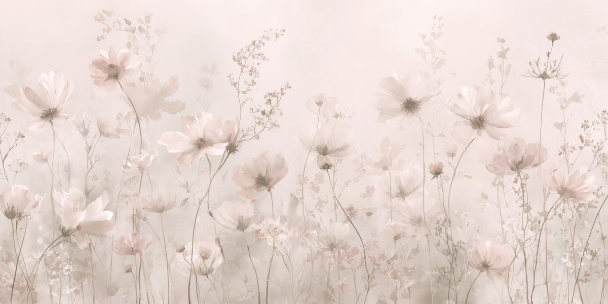 Poetic Soft Floral – Petal Dust Wall Mural