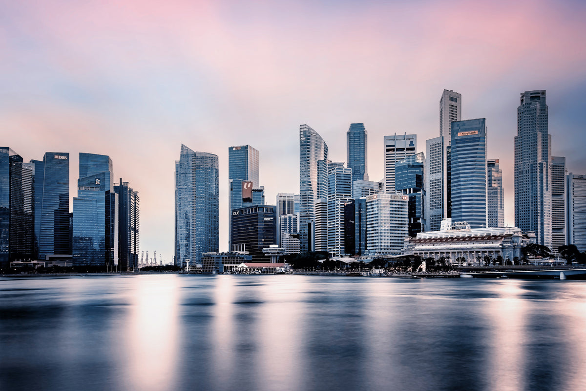 Azure Metropolis Wall Mural in your room