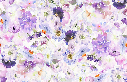 Violett blommig Bloomscape-tapet