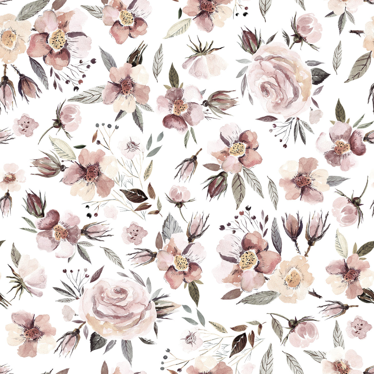 Blush Winter Bloom-tapet in your room — zoomed