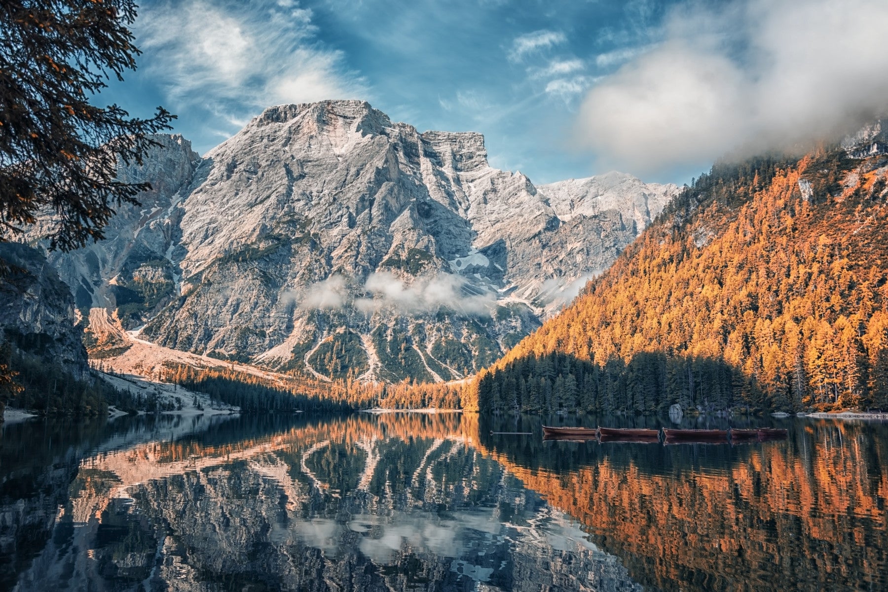 Sø Braies Serenity Vægmaleri