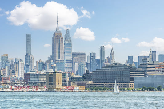 Murale con vista sullo skyline di New York