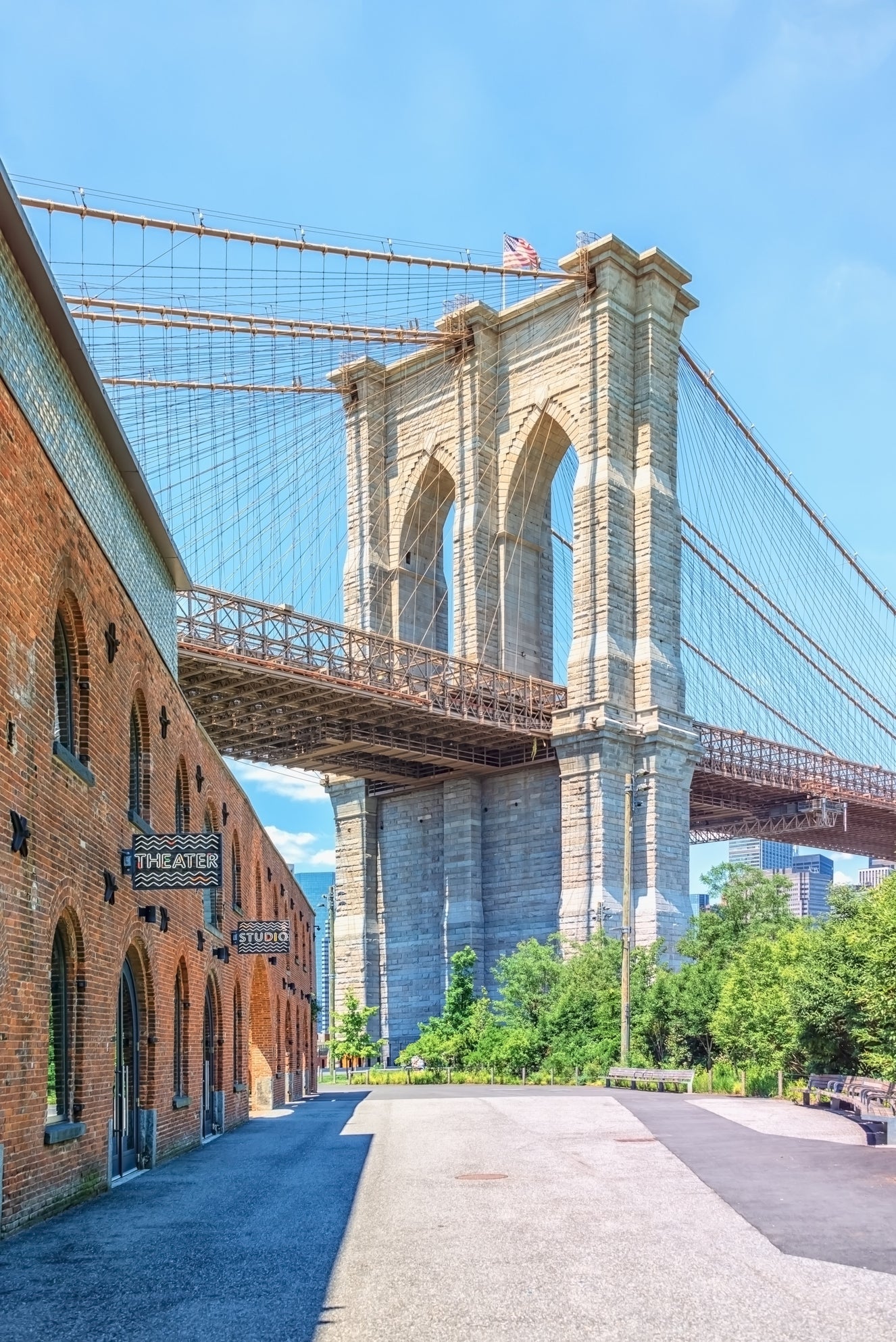 Brooklyn Bridge utsikt veggmaleri
