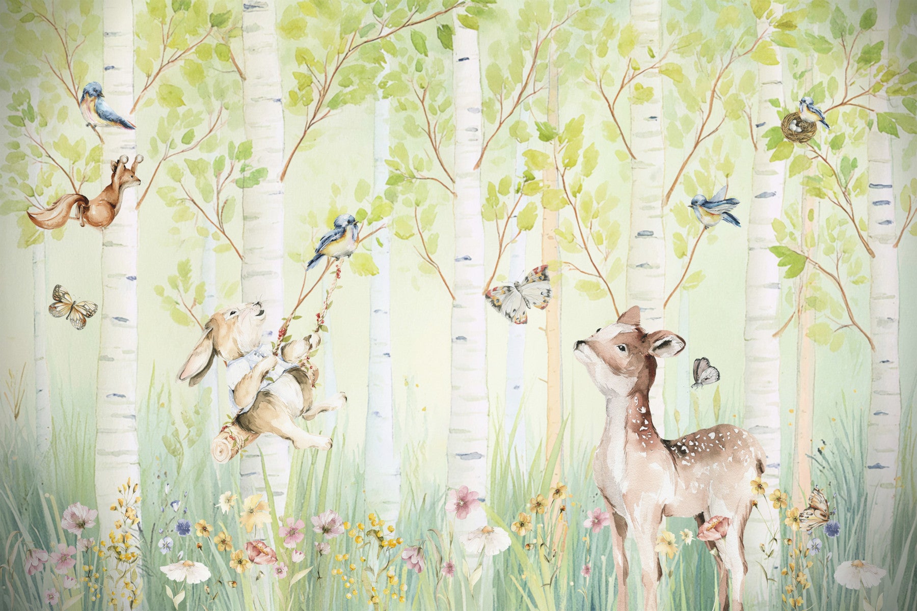 Wandbild „Geschichten der Freunde des Birkenwaldes“