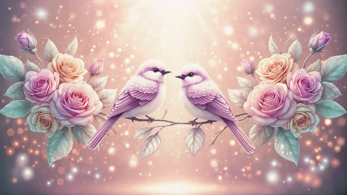 Fresque murale Rose et Oiseaux chanteurs