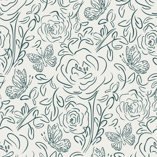 Schmetterlingsblüte – Linienkunst-Hintergrundbild