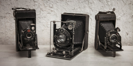 Vintage-Kamera-Trio-Wandbild