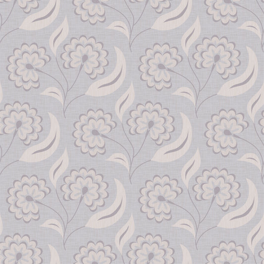 Ruhige, florale beige Tapete