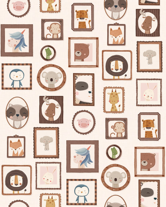 Hintergrundbild mit verspielten Tierporträts