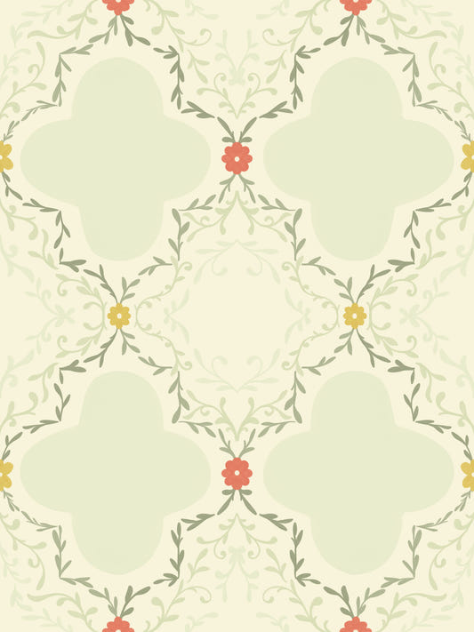 Quatrefoil Vines Tapet