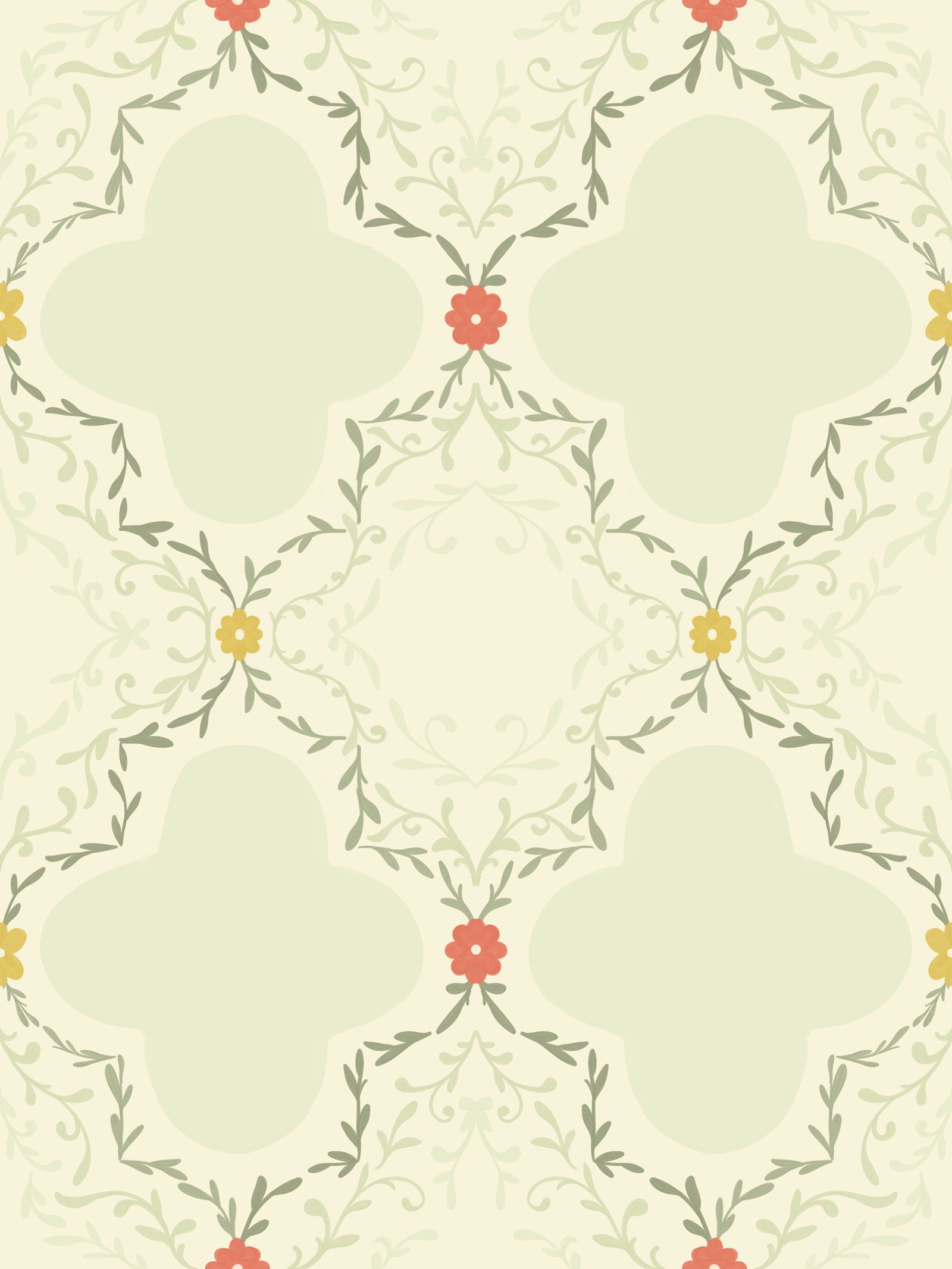 Quatrefoil Lines Tapet