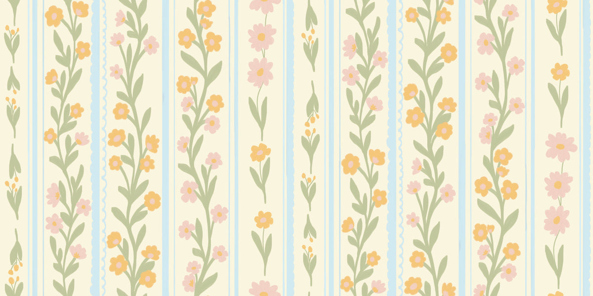 Tapeta Blossom Stripes⁠ in your room — zoomed