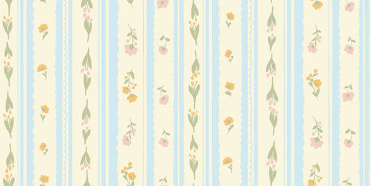 Vintage Bloom Randig Tapet