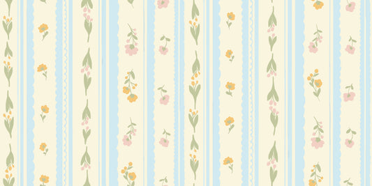 Vintage Bloom Stripes Tapete