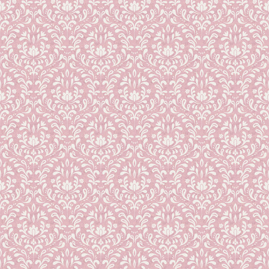 Papel pintado DAMASCO Bloom en rosa empolvado